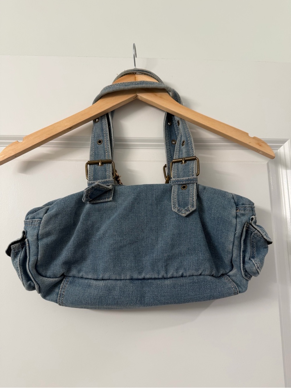 Urban Outfitters BDG Y2K Denim Shoulder Bag Blue Heart Mirror Charm - Picture 8 of 9